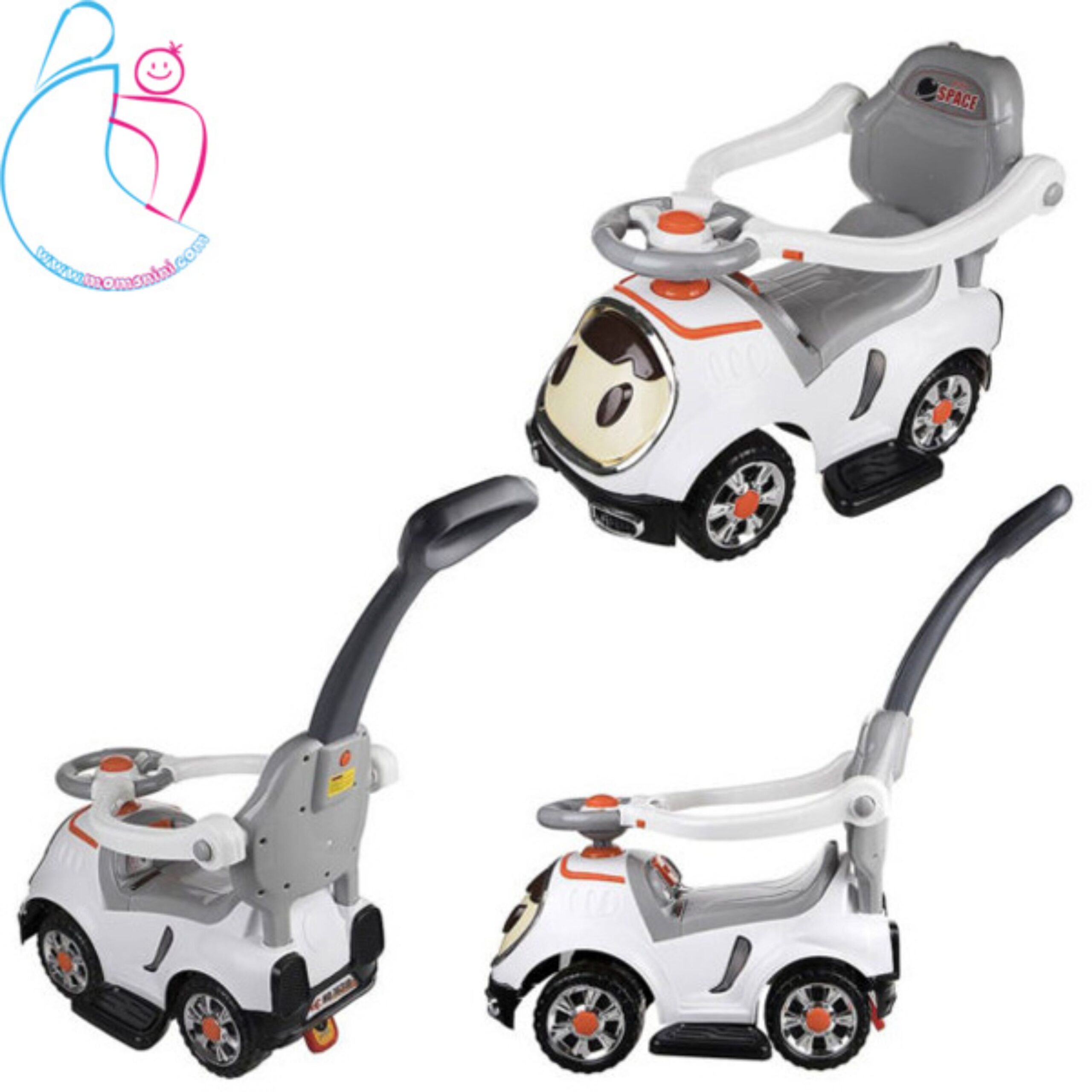 ماشین بازی سواری موزیکال مدل Pepe رنگ طوسی مامزنینی