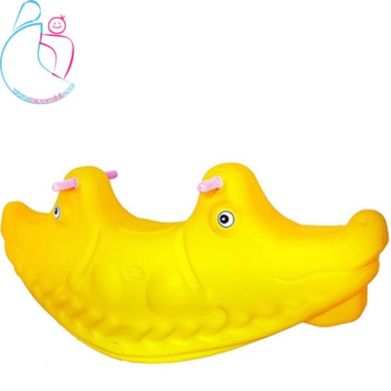 الاکلنگ کودک دو نفره مدل تمساح رنگ زرد مامزنینی