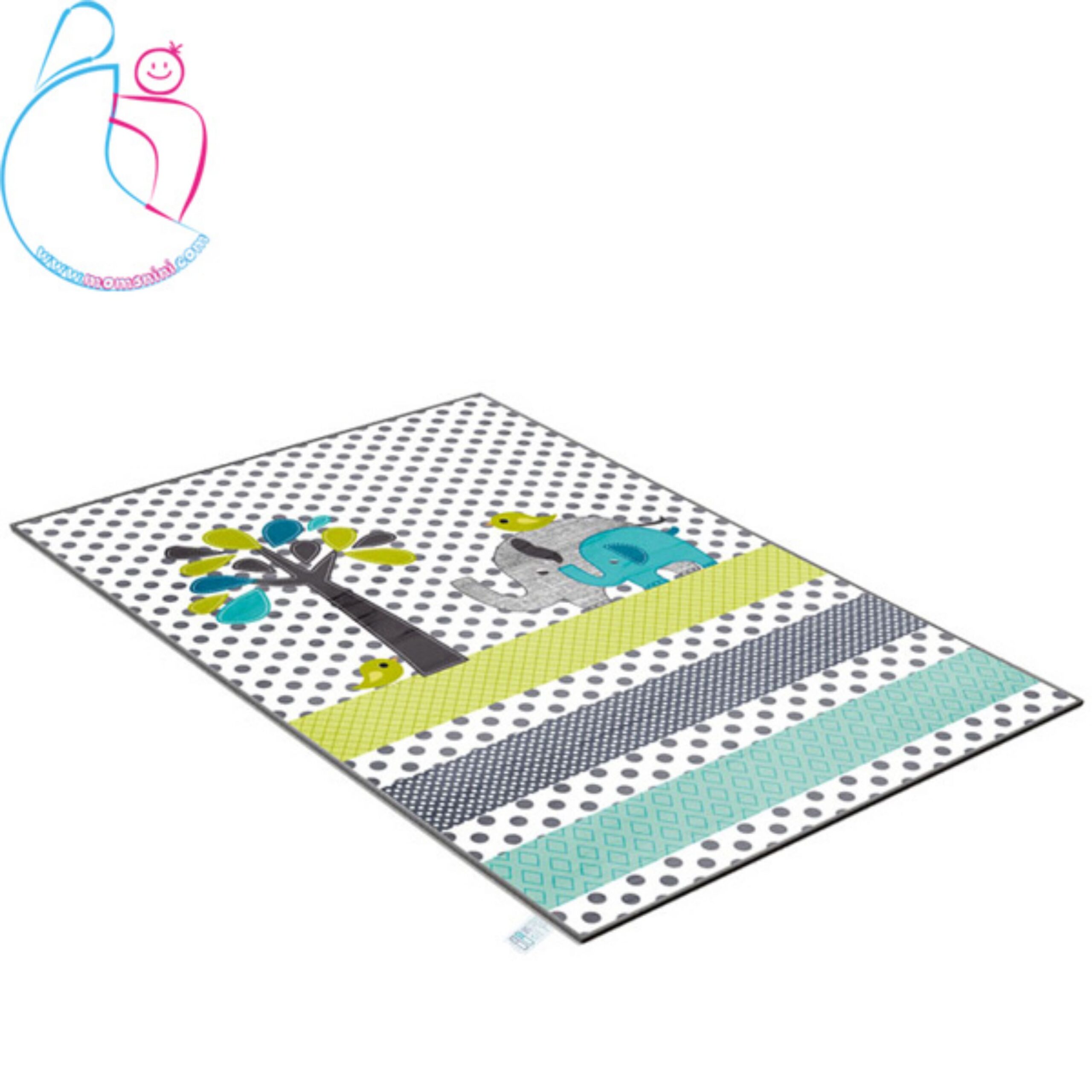 فرش فانتزی اتاق کودک مامزکیوتی طرح فیل و درخت نانو