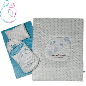 سرویس خواب 4 تکه مامز کیوتی مدل گل رز رنگ آبی مامزنینی