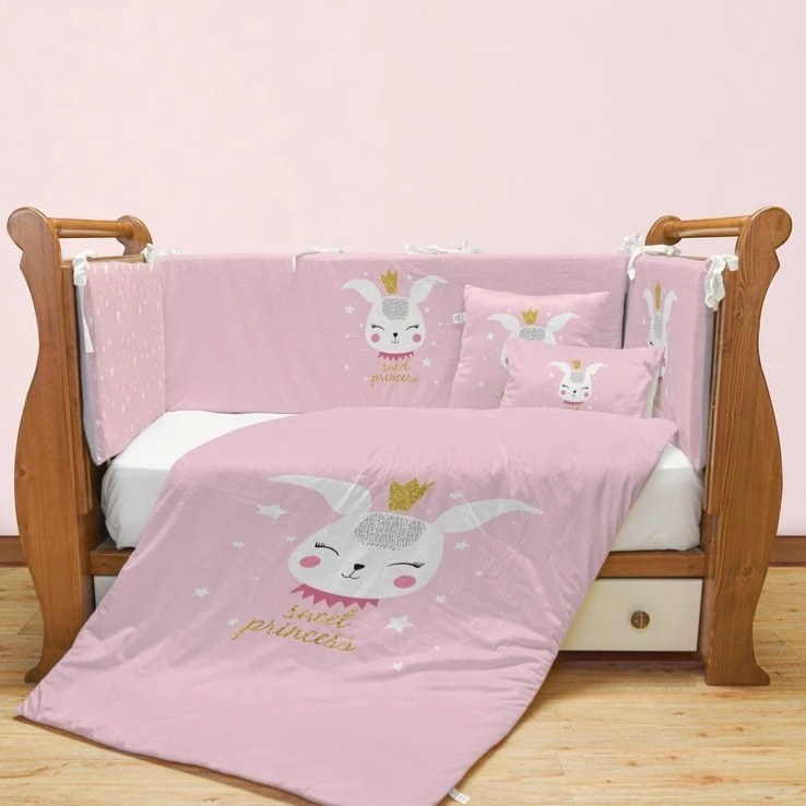 سرویس روتختی نوزاد برند مامز کیوتی 7 تکه طرح خرگوش پرنسس مامزنینی