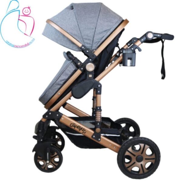 کالسکه اسپرینگ مدل اسپیدا  بدنه برنز رنگ دودی مامزنینی