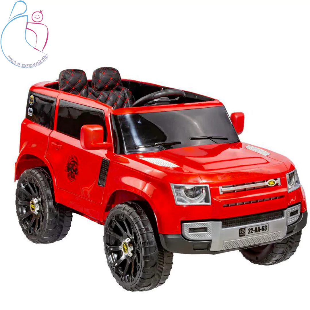 ماشین شارژی رنجرور سپیده تویز رنگ قرمز، دارای موزیک پلیر و کنترل موبایلی