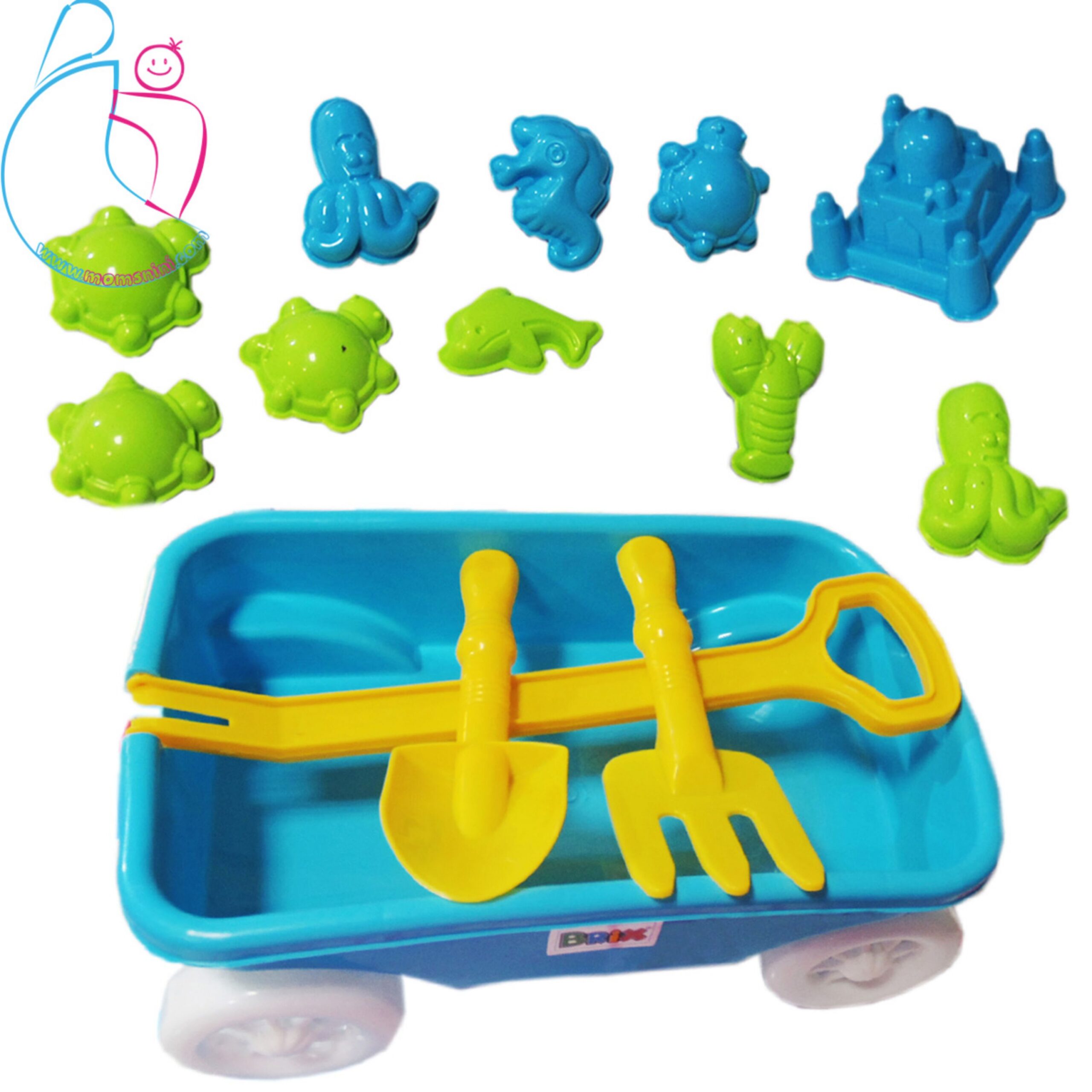 گاری ساحلی با قالب شن بازی مامزنینی