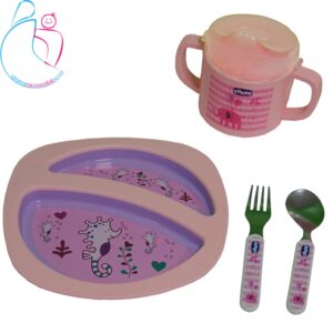 سرویس غذاخوری کودک مدل 4 تکه چیکو صورتی