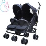 کالسکه دوقلو عصایی دیبا پلاس دلیجان رنگ طوسی مامز نینی