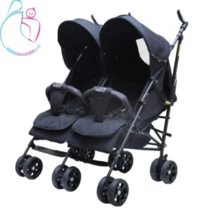 کالسکه دوقلو عصایی دیبا پلاس دلیجان رنگ مشکی مامز نینی
