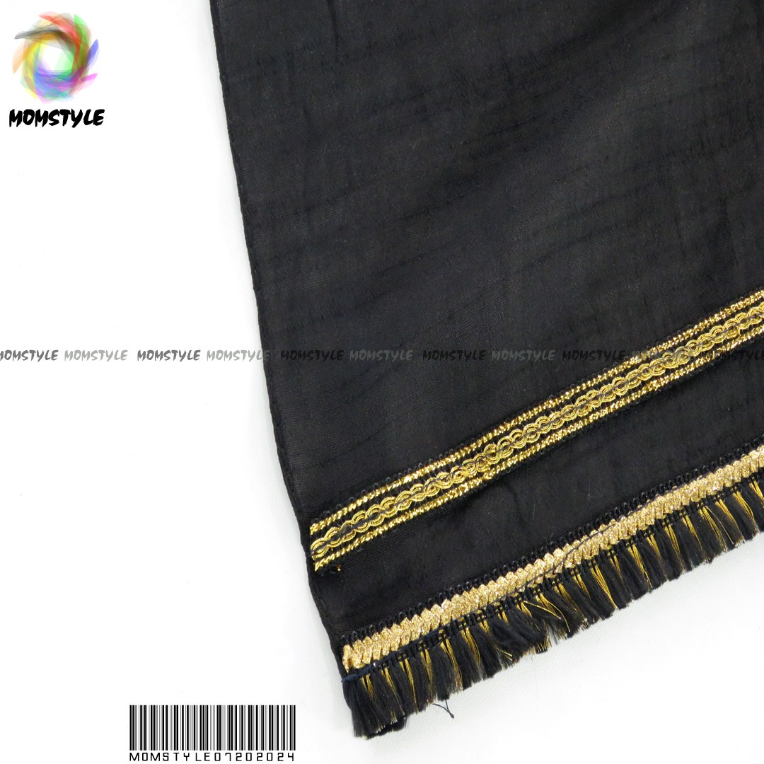 شال مشکی مزونی پر وال اسلپ طلایی مام استایل