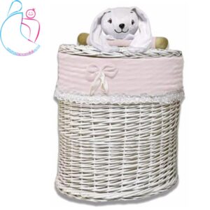 سبد حصیری لباس و اسباب بازی اتاق کودک مدل خرگوش طوسی بزرگ