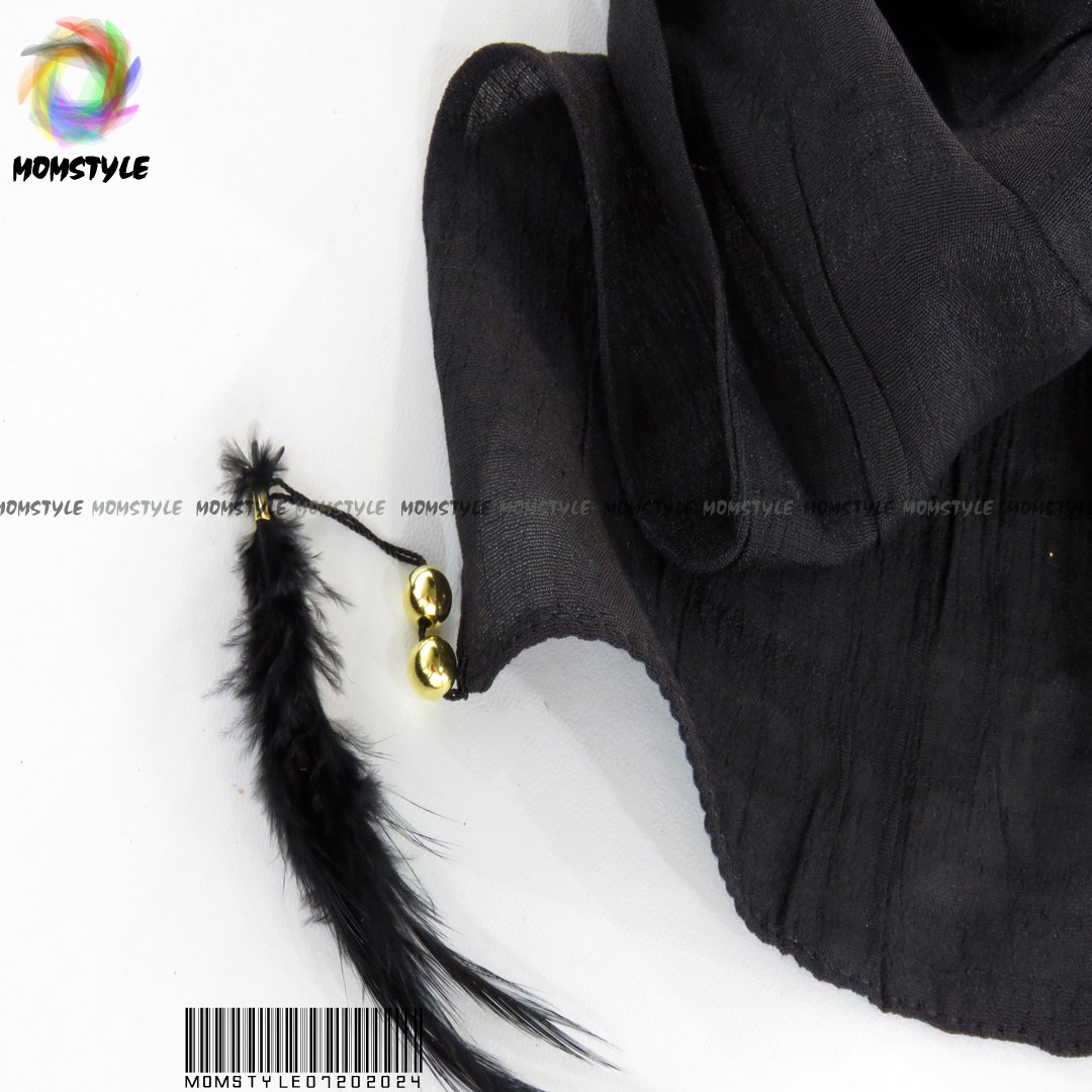 شال مشکی مزونی پر وال اسلپ طلایی مام استایل