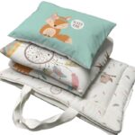 ست مسافرتی کیفی نوزاد برند مامز کیوتی مدل 3 تکه طرح روباه و جنگل مامزنینی