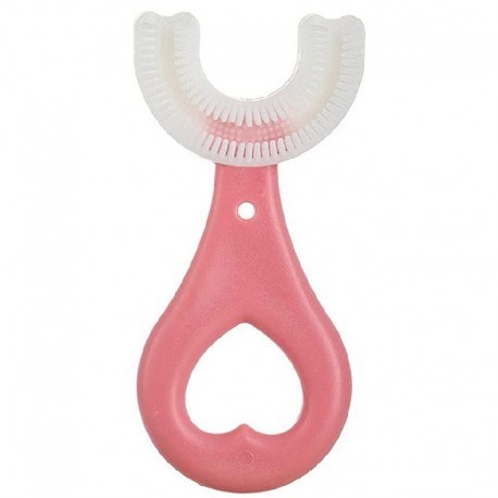 مسواک کودک چرخشی سیلیکونی مدل یو u مامزنینی