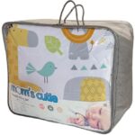 ست خواب نوزاد برند مامز کیوتی مدل 4 تکه طرح گاردن فیل و زرافه مامزنینی