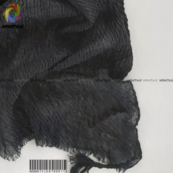 شال پلیسه نخی چهار فصل رنگ مشکی کد46 مام استایل