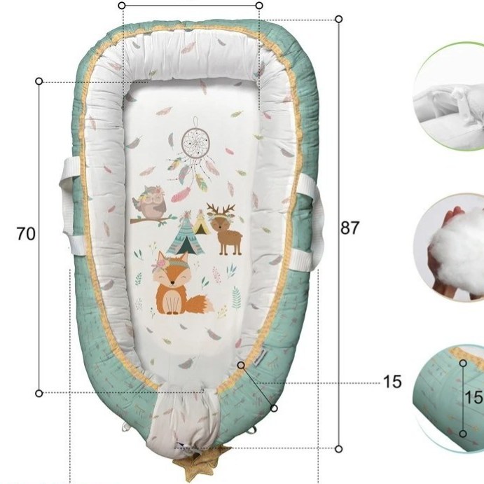 تشک گارد دار یا لبه دار 3 تکه نوزاد از برند مامز کیوتی طرح روباه و جنگل مامزنینی