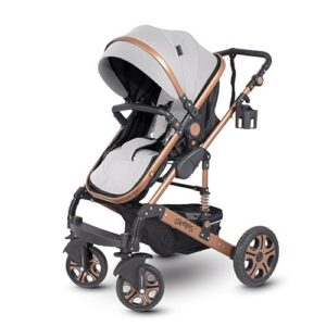 کالسکه اسپرینگ مدل اسپیدا بدنه برنز رنگ طوسی مامزنینی