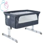 تخت  کنار مادر کودک دلیجان مدل ویرا vira بدون پشه بند رنگ کرم مامز نینی