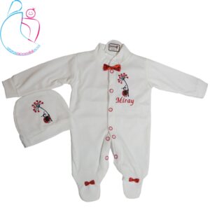 ست سرهمی و کلاه نوزادی مدل کفشدوزک