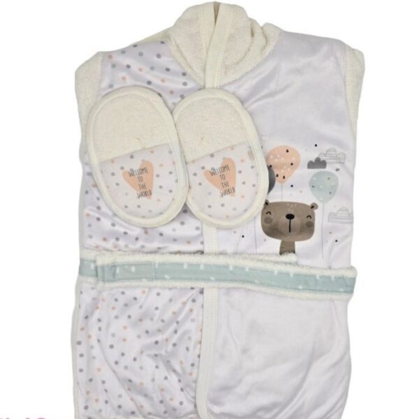 سرویس و ست حوله نوزاد برند مامز کیوتی طرح خرس کارتونی مامزنینی