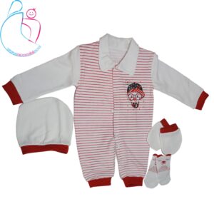 ست 4 تکه لباس نوزادی مدل راه راه