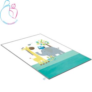 فرش فانتزی اتاق کودک مامزکیوتی طرح فیل و زرافه نانو