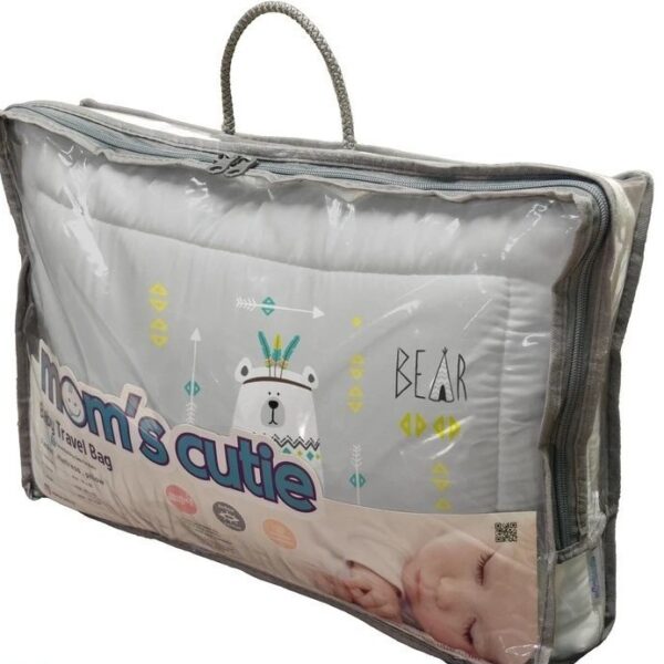 ست مسافرتی کیفی نوزاد برند مامز کیوتی مدل 3 تکه طرح خرس قطبی مامزنینی
