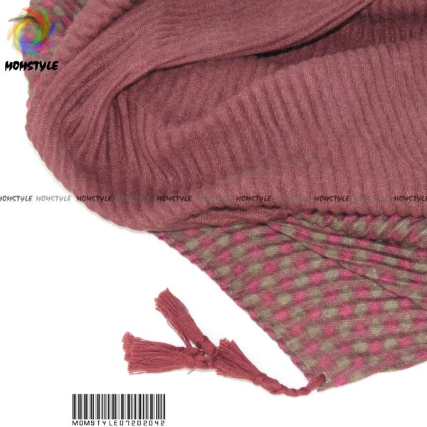 شال وارداتی  تک طرح رنگ سماقی-بژ مام استایل