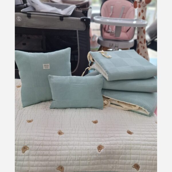 سرویس روتختی نوزاد برند مامز کیوتی 7 تکه طرح خرس پیکه مامزنینی