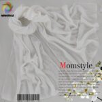 شال نخی  ساده چهارخانه منگوله دار  دارای رنگبندی مام استایل