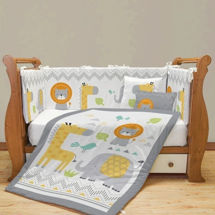 سرویس روتختی نوزاد برند مامز کیوتی 7 تکه طرح گاردن مامزنینی