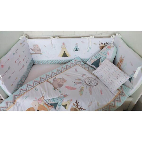 سرویس روتختی نوزاد برند مامز کیوتی 7 تکه طرح روباه و جنگل مامزنینی
