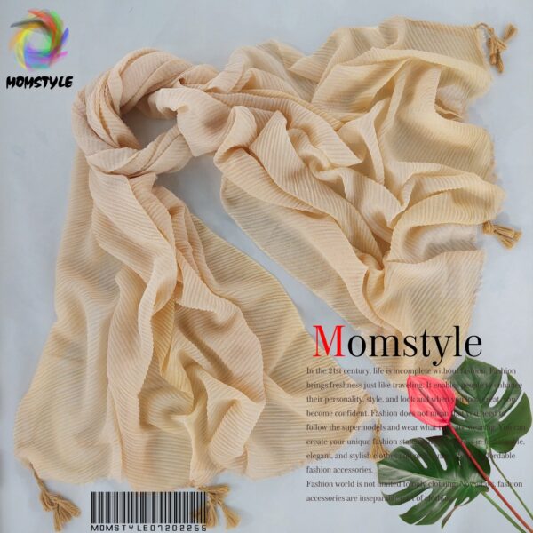 شال پلیسه سنگشور نخی رنگبندی چهارفصل مام استایل