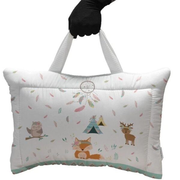 ست مسافرتی کیفی نوزاد برند مامز کیوتی مدل 3 تکه طرح روباه و جنگل مامزنینی