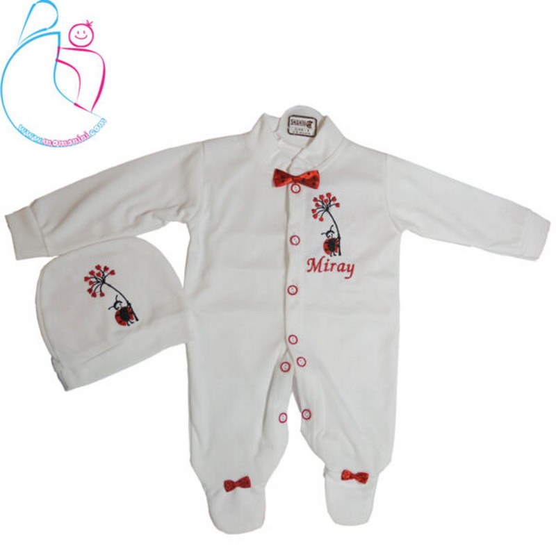 ست کلاه و سرهمی جورابدار مدل کفشدوزک مامز نینی