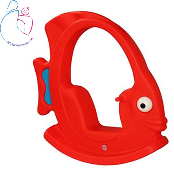 راکر کودک مدل ماهی سقف دار  رنگ قرمز مامزنینی